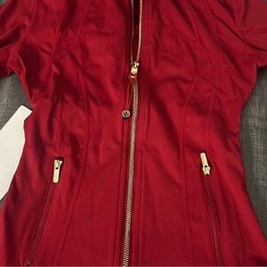 Lululemon Athletica Red Utility Jacket with Gold Zippers